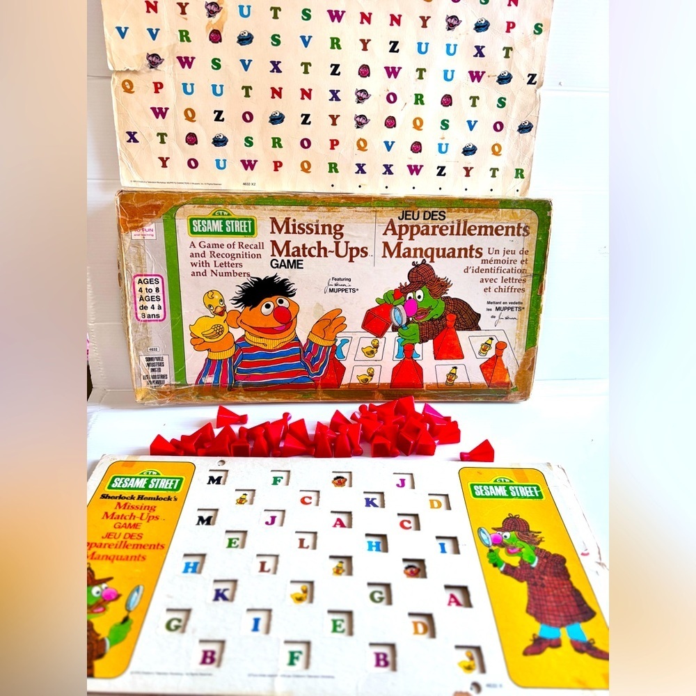 Vintage Sesame Street 1976 Missing Match Ups Learning Set